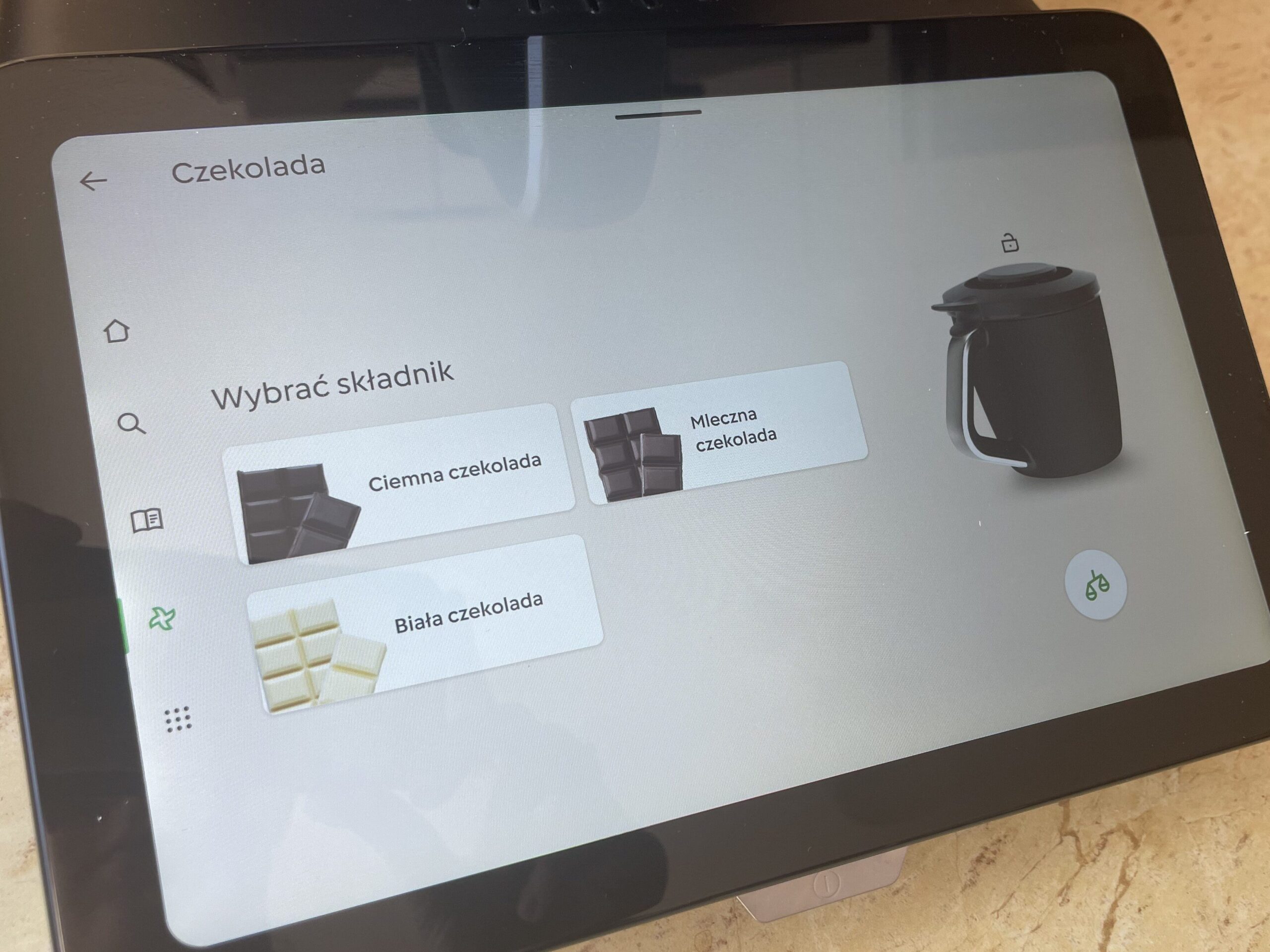 wybór składnika, rodzaj czekolady
