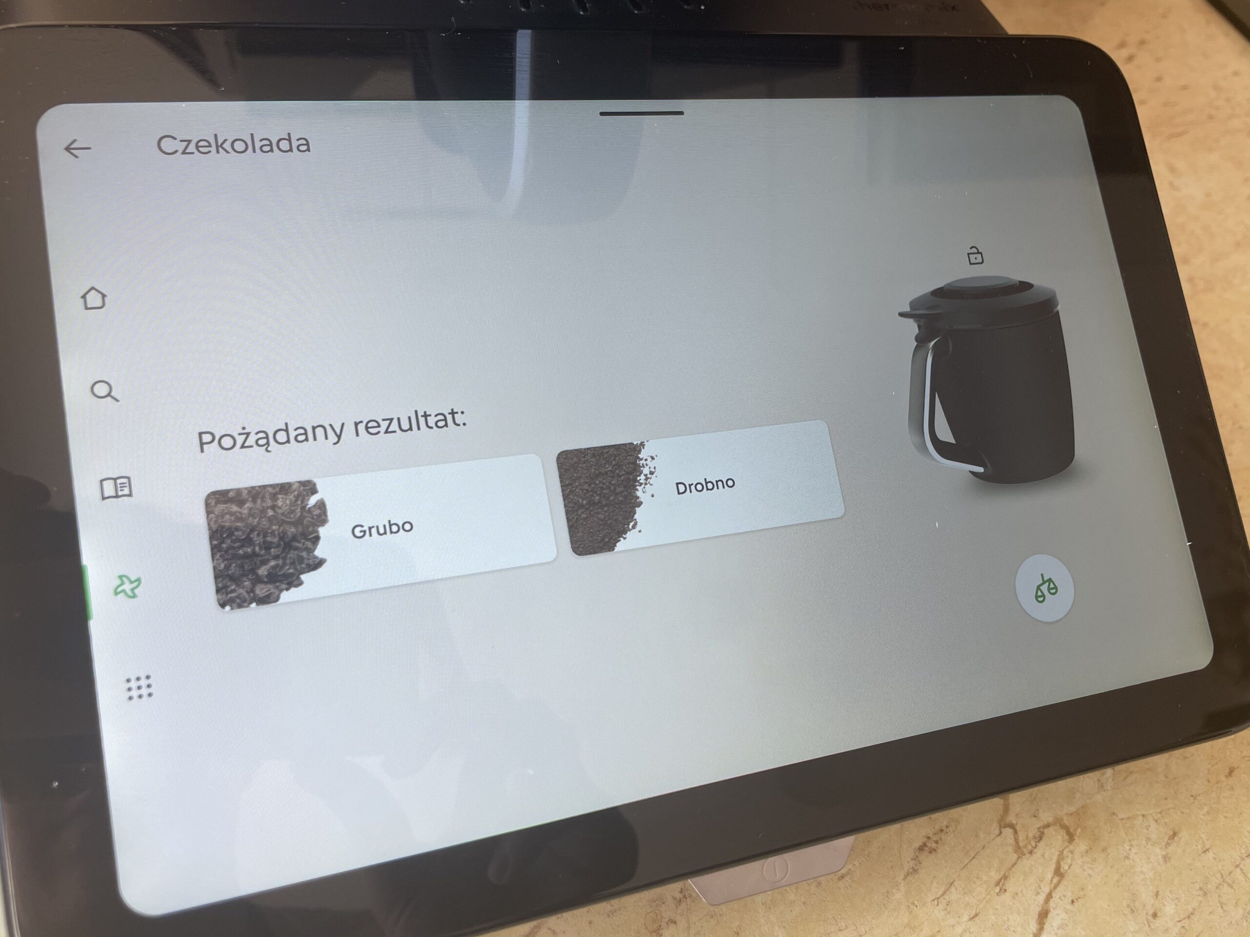 stopień rozdrobnienia czekolady