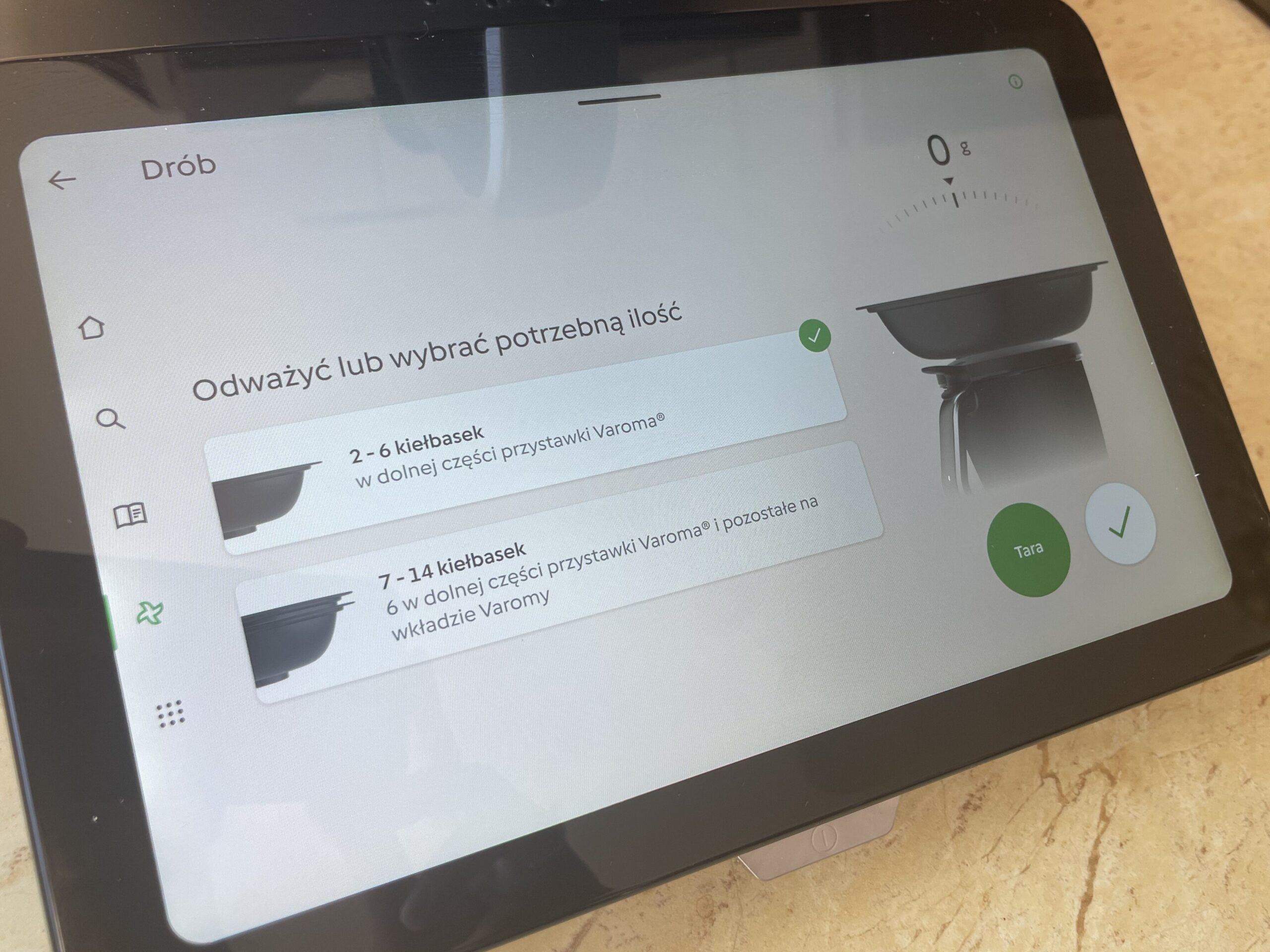 wybranie lub odważenie ilości mięsa