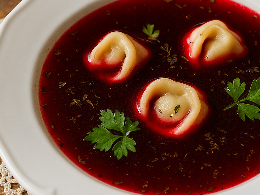 barszcz czerwony z uszkami thermomix